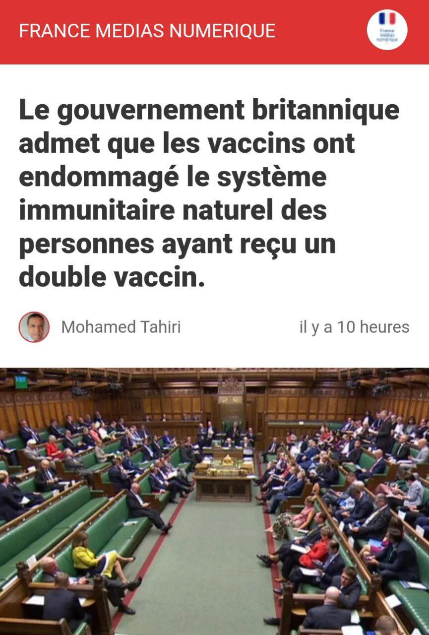 le gouvernement britanique admet que les vaccins