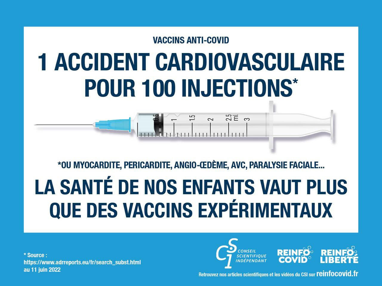 Un accident cardio pour cent injections